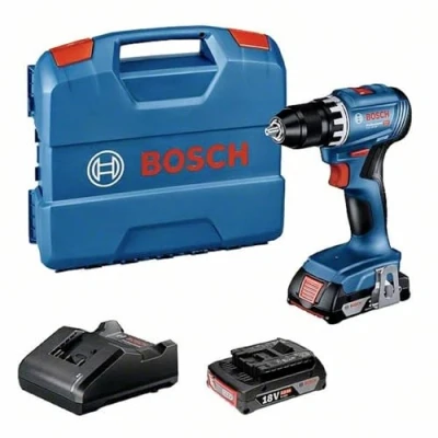 Imagen de Bosch Professional 18V System GSR 45 Atornillador a batería (45 Nm, máx. tornillo 8 mm, 2 baterías x 2.0Ah, en maletín), Azul