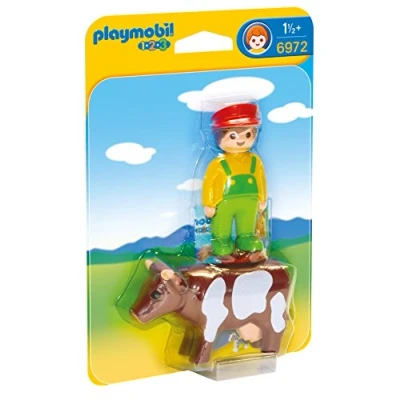Imagen de PLAYMOBIL 1.2.3 Granjero con Vaca (6972)