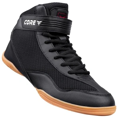 Imagen de CORE Botas de Lucha para Hombre, Mujer y niños, Antideslizantes Zapatillas Libre, Deportes Combate, Wrestling Shoes, Crossfit Levantamiento Pesas, Negro, Talla 38 EU