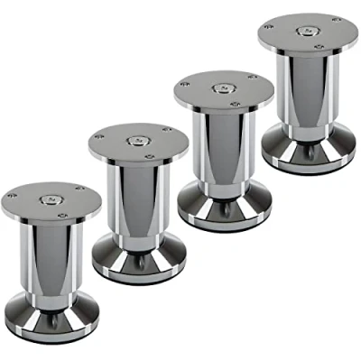 Imagen de SOTECH 4 pies de mueble TERRA altura 80 mm cromo pulido regulable hasta máx. 15 mm, cargable 250 kg/por pie