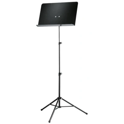 Imagen de K&amp;M 10068 Atril para orquesta escolar negro altura regulable de 55,5 a 119 cm partituras con estante basculante