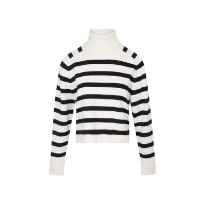 Imagen de Morgan Stripped Turtleneck Jersey de punto, Mujer, Talla: Medium, Ivoire