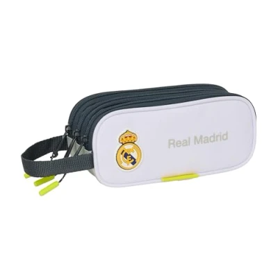 Imagen de Safta Real Madrid EQUIPACIÓN 25/26 Estuche Triple Cremallera, Infantil, Niño, Ideal para Niños de 5 a 14 Años, Cómodo y Versátil, Calidad Resistencia, 21x7x8.5 cm