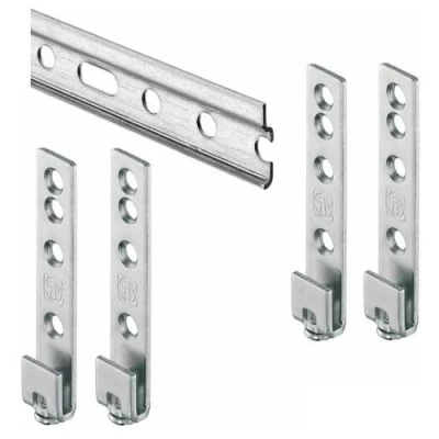 Imagen de EVOTRADE Barra de guía para colgar armarios L 2029 mm + 4 ganchos ajustables y fijar muebles suspendidos