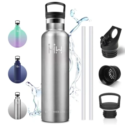 Imagen de Vikaster l Botella agua acero inoxidable, Termo con Pared Doble Aislamiento, Water bottle, Mantener 12H Caliente/24 Frío, Sin BPA, para Escuela, Deporte, Exterior, Viaje, Oficina, Hogar