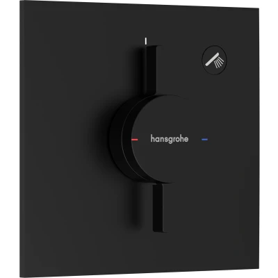 Imagen de hansgrohe DuoTurn E, grifo de ducha empotrado para 1 función, monomando rectangular, mezclador iBox universal 2, negro mate