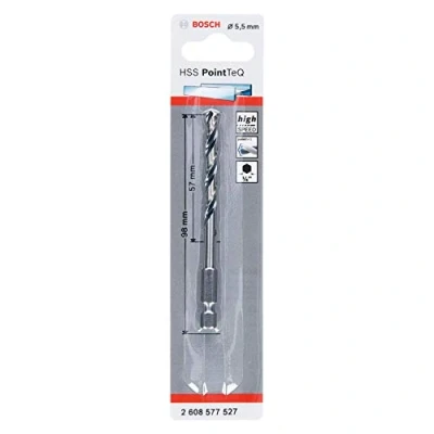 Imagen de Bosch Professional Brocas de vástago hexagonal PointTeQ, para metal, diámetro: 5.5 mm, ¼&quot;, accesorios taladro impacto y atornillador