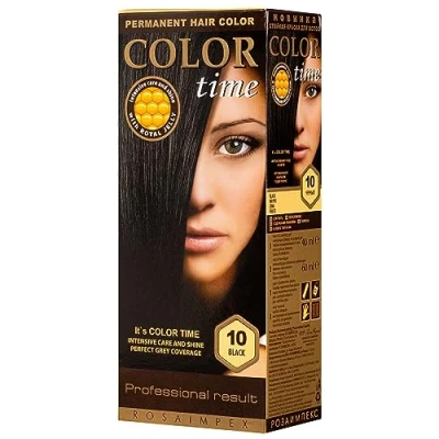 Imagen de Color Time Tinte Permanente en Gel Negro 10 Enriquecido con Jalea Real y Vitamina C Coloracion para el Cabello I 100 ML