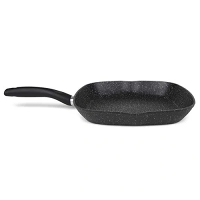 Imagen de Orbegozo RUF 1028 Sartén Grill de Aluminio Forjado con Superficie Antiadherente, 28 cm Diámetro, Apto para Todo Tipo Fuegos, No Contiene PFOA