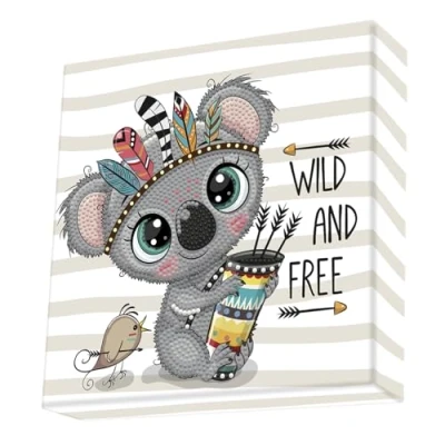 Imagen de Diamond DOTZ Box Painting con Marco. Cuadro de Diamantes 5D Koala Wild and Free. Kit Completo Pintura 22 x Cm
