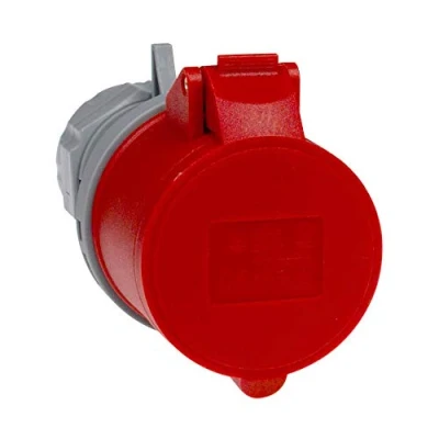 Imagen de as Schwabe Acoplador CEE de 400 V / 16 A con bornes tornillo Adaptador 5 polos 6 h apto para uso en exteriores, obras y exteriores IP44 Gris/Rojo I 60425