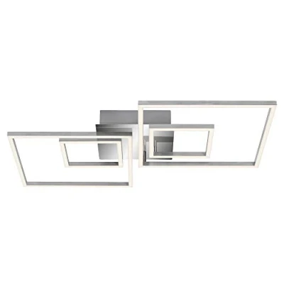 Imagen de BRILONER Leuchten, lámpara De techo regulable con función memoria, 2 módulos LED giratorios, 43,8.W, 3.600 lúmenes, 3000 Kelvin, cromo, 656.x.520.x.96.mm, Aluminio Cromado (3132 018)