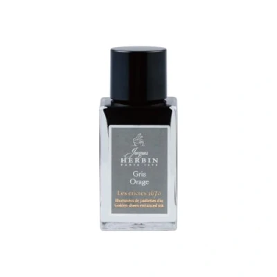 Imagen de Jacques Herbin 16009JT Botella de tinta con purpurina dorada para plumas, rodillo, pluma vidrio y portaplumas 15 ml, color gris