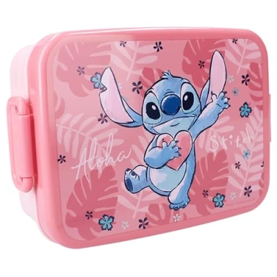 Imagen de Vadobag Stitch Fiambrera de plástico porta snacks con tapa dimensiones 16x13x5cm DISNEY Original Lilo y