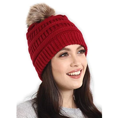 Imagen de Brook + Bay Gorro Invierno Mujer con Pompon Gorros Suave y Cálido de Pelo Tela Que No Pica