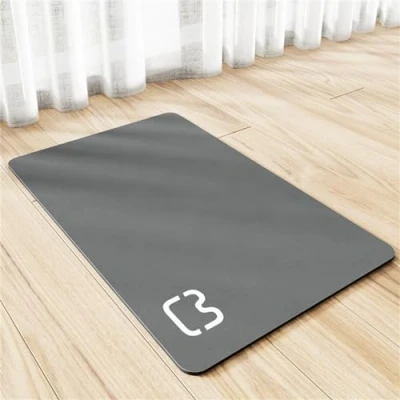 Imagen de Alfombrilla De Silicona Para Comederos Perros Gatos Estera Comida Y Agua Antideslizante Impermeable Tapetes Comer Mascota Protege El Suelo Manchas Humedad (30x40 cm,Gris Oscuro)