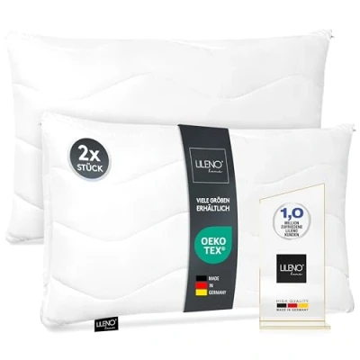 Imagen de LILENO HOME Almohada de 50 x 75 cm [juego 2] como relleno cojín, cojín decorativo con cremallera para ajustar, lavable hasta 95, sofá y o cama