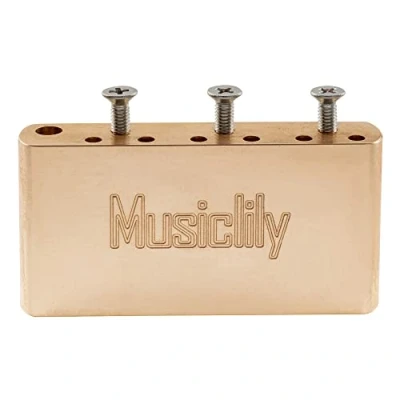 Imagen de Musiclily Ultra 36mm Estilo MIM Bloque Trémolo Corto de Latón Sólido 10,5mm Espaciado Cuerdas para China Squier Pre 2020 Affinity 6 tornillo Puente Guitarra Eléctrica