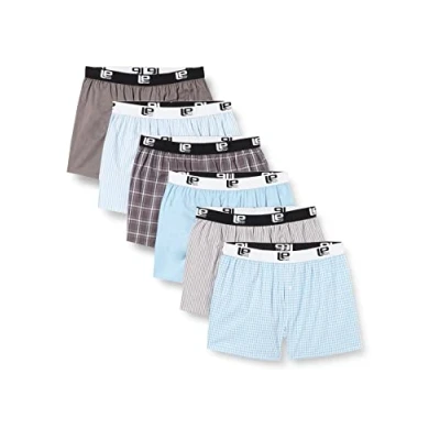 Imagen de Lower East Le215, Calzoncillos bóxer para Hombre, Azul (Claro)/Gris, XXL