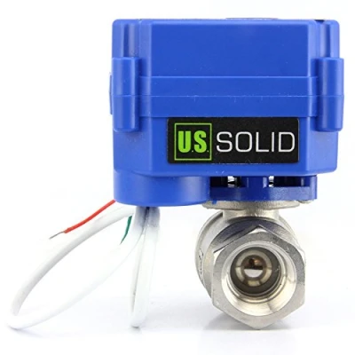 Imagen de U.S. Solid 1/2&quot; Válvula Motorizada 220V AC (85V 265V AC) Normalmente Cerrado (NC), 2 Vias acero inoxidable de bola electrica, Cables, Regreso Automatico