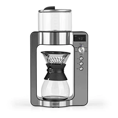 Imagen de Beem Basic Selection Pour Over Cafetera goteo con báscula de cristal, acero inoxidable, jarra café 0,75 L, principio preparación directa, cabezal giratorio