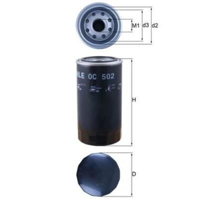 Imagen de MAHLE ORIGINAL OC 502 Filtro de aceite enroscable IVECO: EuroCargo I III, IV, SCANIA: L,P,G,R,S series, NISSAN: ATLEON