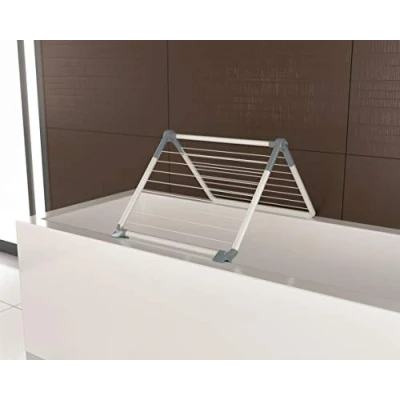 Imagen de Juwel Superdry Wing obsidian grey clothesline (tendedero de baño plegable, longitud secado 8,8 m, tendedero ducha/balcón, con plástico) 40805