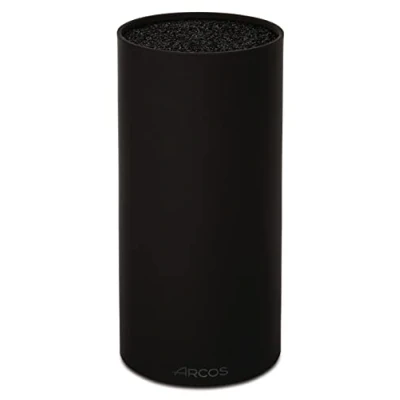 Imagen de ARCOS Taco Redondo Protector de Cuchillos hasta 20 Cm. Bloque para Diseño Moderno Fabircado en Caucho Termoplástico. 110 x 225 Mm. Color Negro