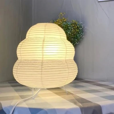 Imagen de GUANSHAN Linterna De Papel Lámpara Mesa Decorativa Iluminación Japonesa Plegable Origami Luz Nocturna Noche Ambiente Para Dormitorio, Sala Estar