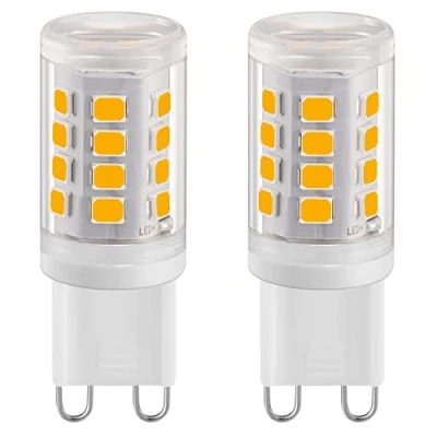 Imagen de bombillas LED G9 2W Blanco cálido 2700K, 280LM, equivalente a bombilla halógena de 28W, tipo maíz para iluminación del hogar, sin parpadeo, CA 220 240V, paquete 2