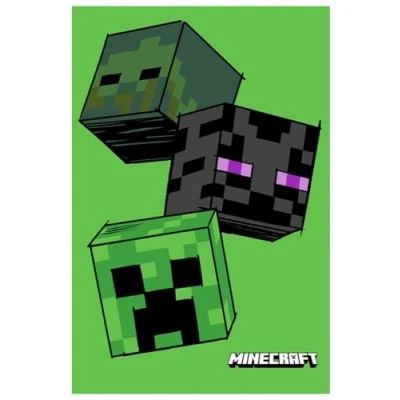 Imagen de Jerry Fabrics Minecraft Manta polar infantil (100 x 150 cm, 100% poliéster), diseño de zombies, color verde
