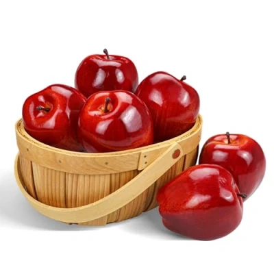 Imagen de Lorigun Manzanas Artificiales Frutas Falsas Deliciosas para La Decoración, Decorativas, Grandes Rojas De Faux 6 Pcs