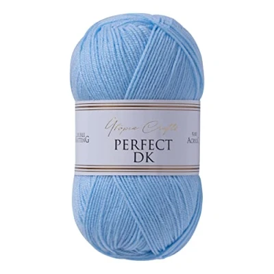 Imagen de Utopia Crafts DK Hilo doble para tejer, 100 g (azul bebé)