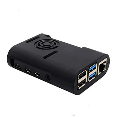 Imagen de RLTech Caja para Raspberry Pi 4 B, disipador de Calor Ventilador con Estuche Compatible Modelo Two Piece Style Negro