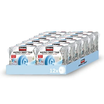 Imagen de Rubson Pack de 12 unidades Tabletas para deshumidificador Recarga Aero 360º Absorbe humedad y Neutraliza los olores Pastillas Antihumedad