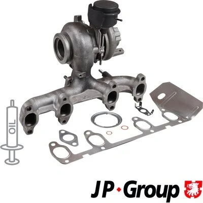 Imagen de JP GROUP 1117406600 Turbocompresor de gases escape incl. kit juntas AUDI: A3 Sportback, Hatchback, VOLKSWAGEN: Touran I