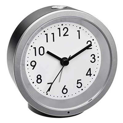 Imagen de TFA Dostmann Reloj Despertador analógico 60.1034.01 con Movimiento de Barrido, iluminación Nocturna, Alarma función repetición, Color Negro, 103 x 39 99 mm