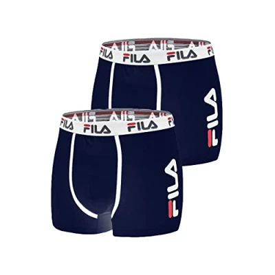 Imagen de FILA Calzoncillos Hombre Boxer Algodón, Ropa Interior Hombre, Transpirable, Malla Ventilada (Lote de 2)