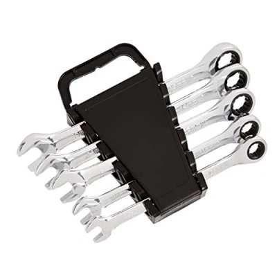 Imagen de Amazon Basics Juego de llaves trinquete, métricas, 5 Unidad