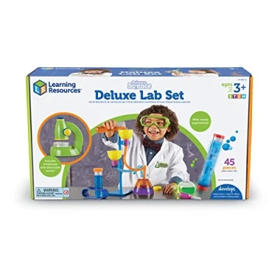 Imagen de Learning Resources Set de Ciencias Primaria Deluxe Primary Science, 20 experimentos científicos para niños, Instrumentos Laboratorio realistas Juguetes Preescolar, 3+