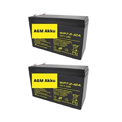 Imagen de 2 baterías de repuesto para 12 V 7,2 Ah compatible con elevador escaleras, Flow 1 Minivator 950 2000 Acorn Superglide 120
