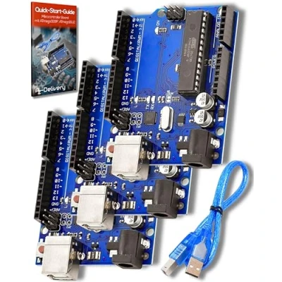 Imagen de AZDelivery 3 x Placa de Desarrollo Microcontrolador con ATmega328P, ATmega16U2 E Book Incluido!