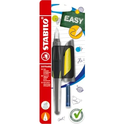Imagen de Pluma estilográfica STABILO EASYbuddy color negro y verde Para zurdos