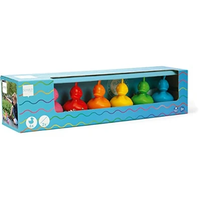 Imagen de Set de 6 patitos arcoiris para pescar con 2 cañas Scratch Game