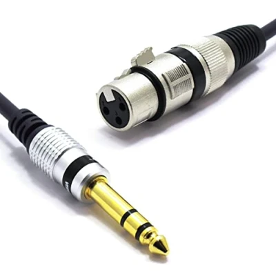 Imagen de VITALCO Cable de Micrófono XLR Hembra a Jack 6,3mm TRS Estéreo 1,5m 3 Pines