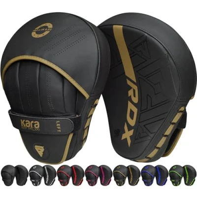 Imagen de RDX Manoplas de Boxeo Muay Thai MMA Entrenamiento Paos, Maya Hide Cuero Curvadas Boxing Pads, Kara Gancho Y Jab Patada Almohadilla para Kick Sparring Artes Marciales Taekwondo Karate Training
