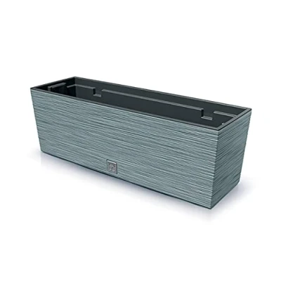 Imagen de Macetero color cemento, con depósito, colección FURU, de 58 x 18 19,5 cm, capacidad 12 L.
