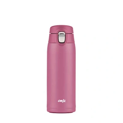 Imagen de Emsa Travel Mug Light N21511 Taza térmica de acero inoxidable, 0,4 litros, 8 horas, frío, 16 sin BPA, 100% hermética, antigoteo, apto para lavavajillas, sistema cierre plegable, color rosa