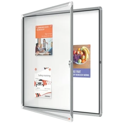 Imagen de Nobo Vitrina Magnética para Exteriores con Cerradura 12 Hojas A4, Premium Plus, Blanco, 1902581