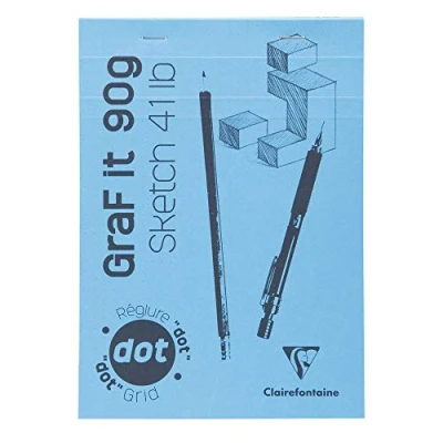 Imagen de Clairefontaine bloc de dibujo &quot;punto&quot; Graf It con tapa azul, color blanco, A4, 90 g